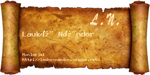 Laukó Nándor névjegykártya