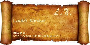 Laukó Nándor névjegykártya